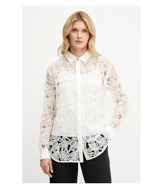 Πουκάμισο Marciano Guess LIU χρώμα: μπεζ, 5GGH35 7318A