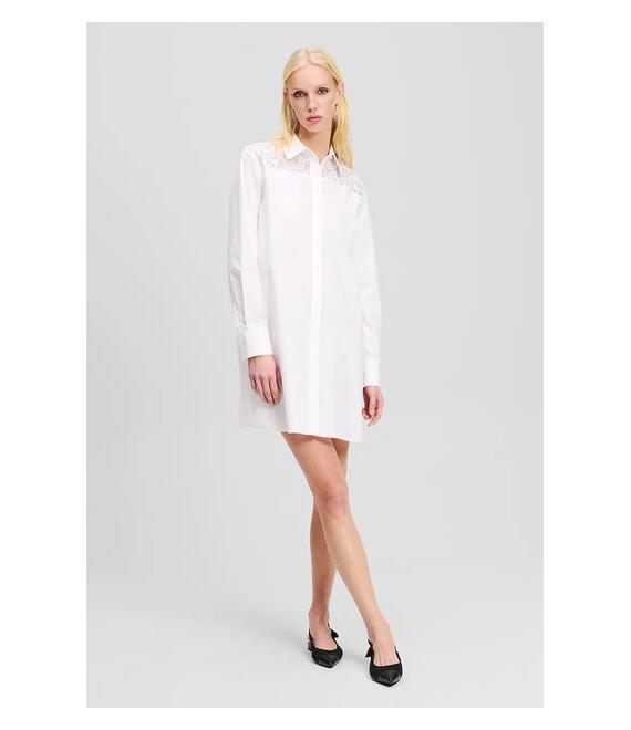 Βαμβακερό πουκάμισο Karl Lagerfeld χρώμα: άσπρο, A2W11006