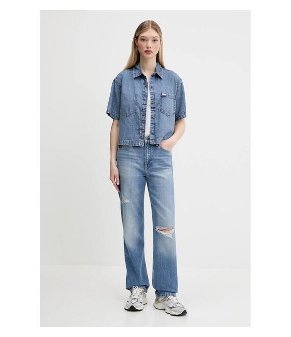 Τζιν πουκάμισο Guess Jeans χρώμα: μπλε, W5GH0F D5M81