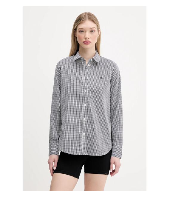 Βαμβακερό πουκάμισο Guess Jeans χρώμα: μαύρο, W5GH68 WH7Q1