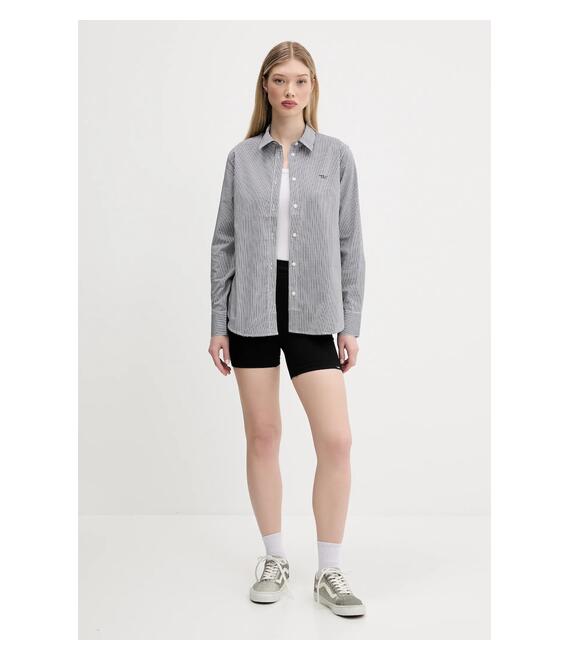 Βαμβακερό πουκάμισο Guess Jeans χρώμα: μαύρο, W5GH68 WH7Q1