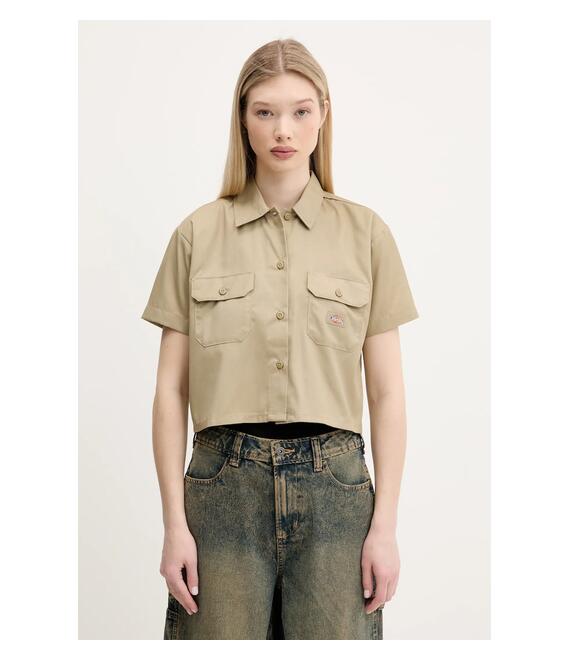 Πουκάμισο Dickies χρώμα: πράσινο, DKDFS573KHK1