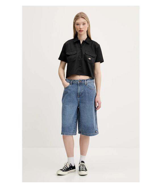 Πουκάμισο Dickies χρώμα: μαύρο, DKDFS573BLK1