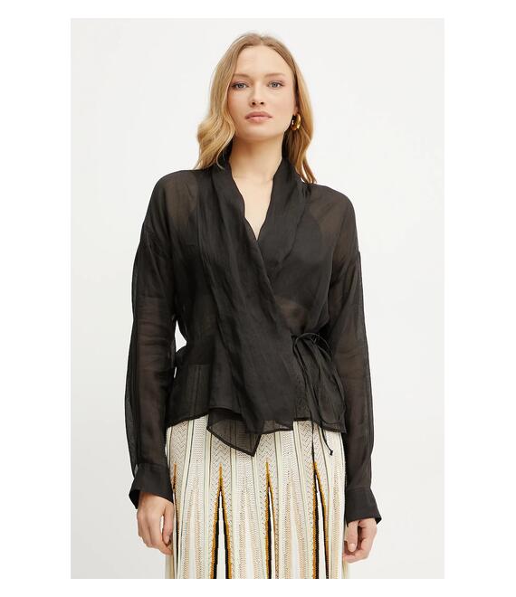 Πουκάμισο Forte Forte χρώμα: μαύρο, 13891 my shirt