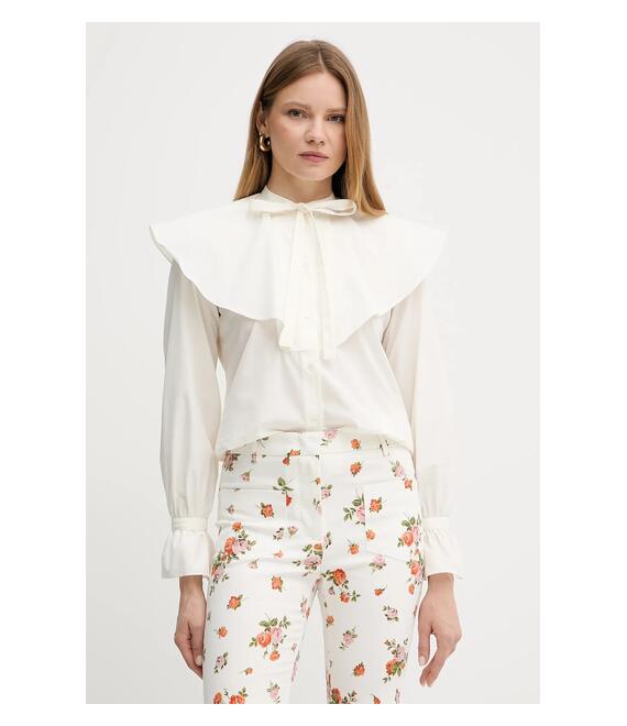 Βαμβακερό πουκάμισο Weekend Max Mara χρώμα: μπεζ, 2515111043600