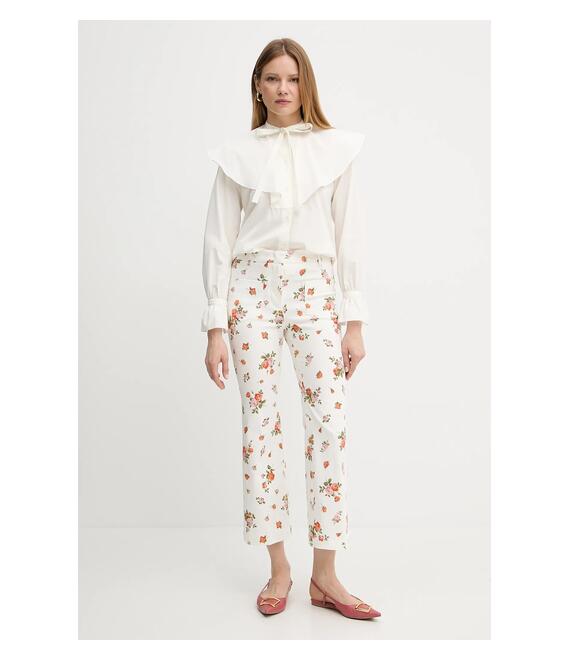 Βαμβακερό πουκάμισο Weekend Max Mara χρώμα: μπεζ, 2515111043600
