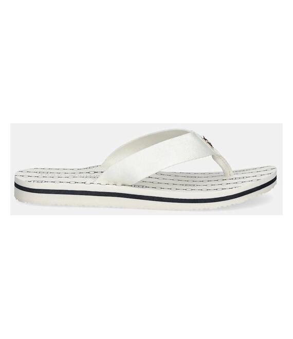 Σαγιονάρες Tommy Hilfiger TH CHAIN PRINT BEACH SANDAL χρώμα: μπεζ, FW0FW08514