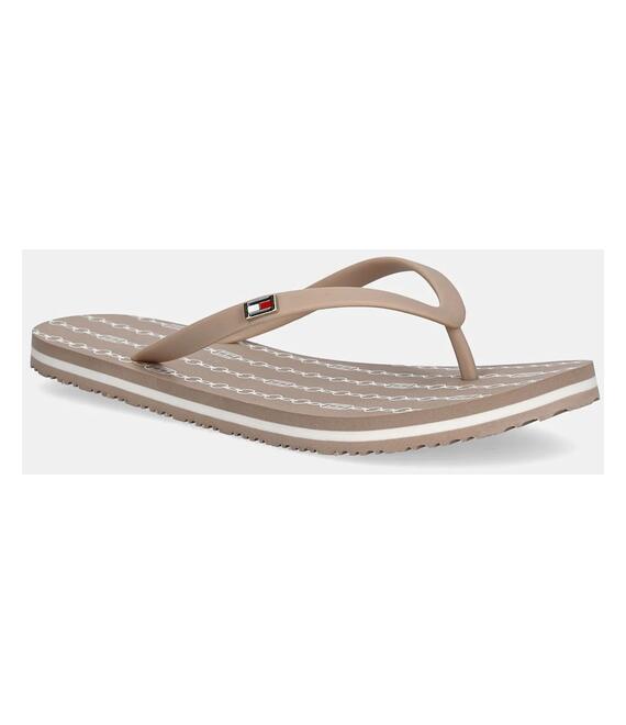 Σαγιονάρες Tommy Hilfiger HILFIGER STRAP BEACH SANDAL χρώμα: μπεζ, FW0FW08518