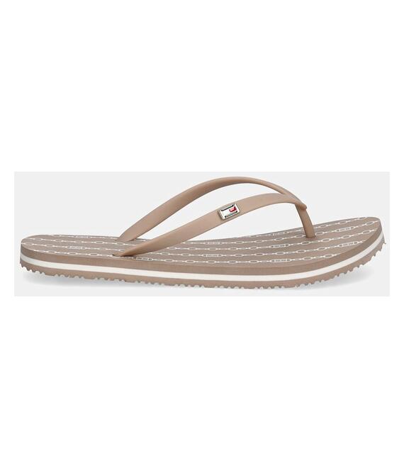 Σαγιονάρες Tommy Hilfiger HILFIGER STRAP BEACH SANDAL χρώμα: μπεζ, FW0FW08518