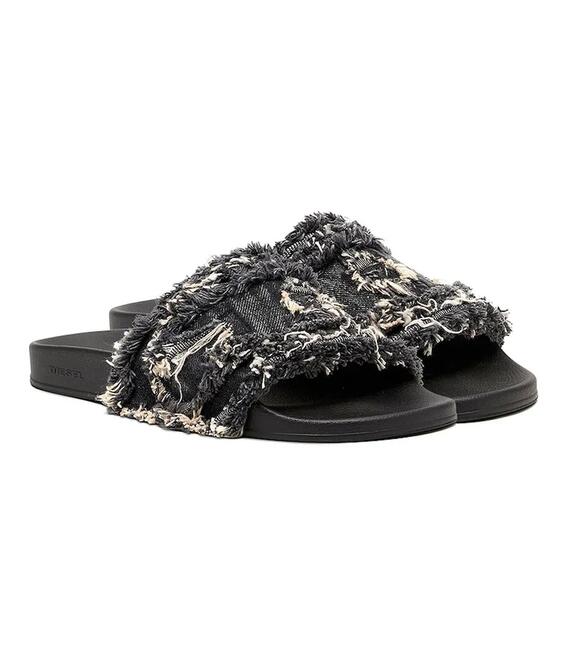 Παντόφλες Diesel Sa-Slide D Denim χρώμα: μαύρο, Y03347-P5254-T8013