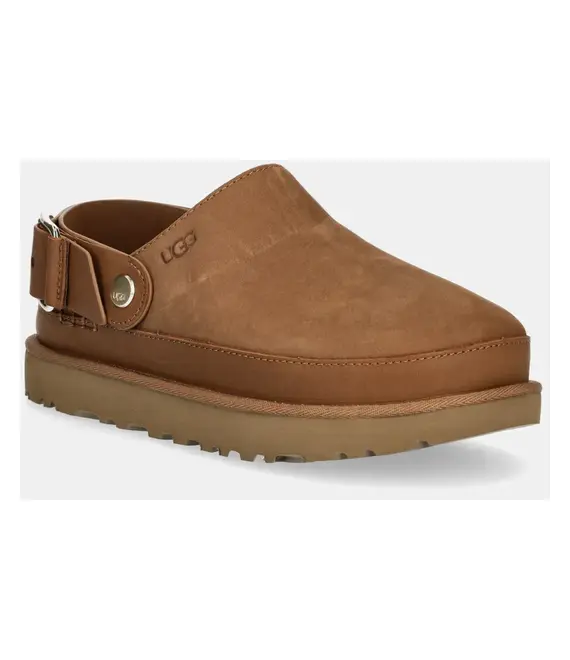 Nubuck παντόφλες UGG Goldenstar Villa Clog χρώμα: καφέ, 1169590-CHE