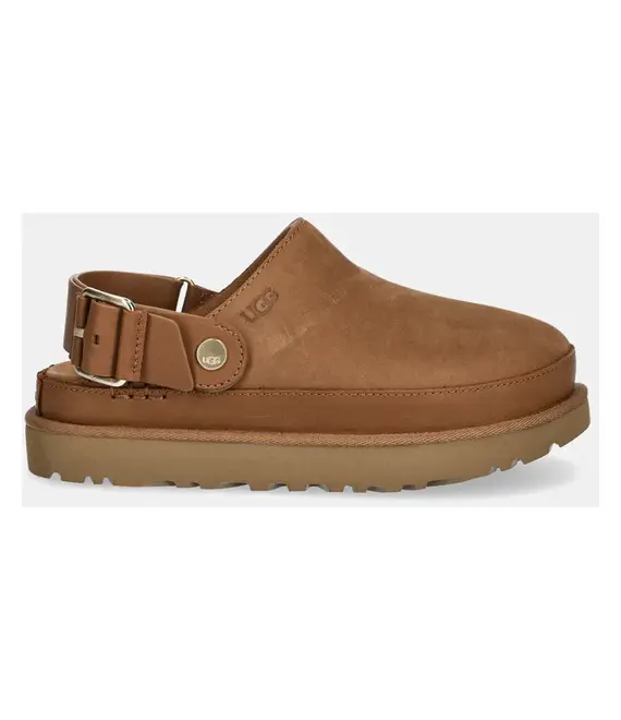 Nubuck παντόφλες UGG Goldenstar Villa Clog χρώμα: καφέ, 1169590-CHE