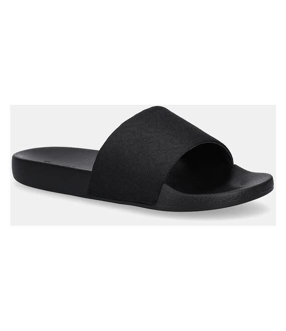 Παντόφλες Calvin Klein POOL SLIDE - JACQ χρώμα: μαύρο, HW0HW02420