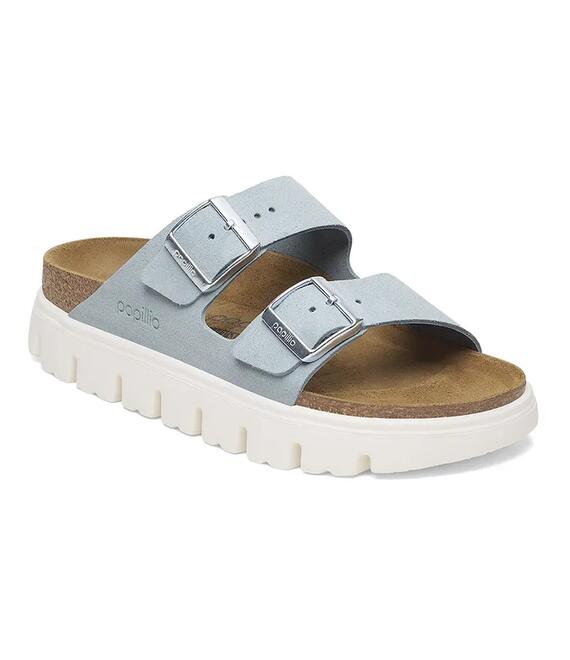 Παντόφλες σουέτ Birkenstock Birkenstock x Papillio Arizona Chunky γυναικείες, χρώμα: μπλε, 1029141