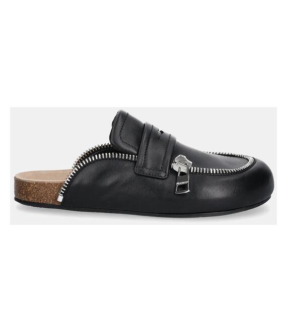 Δερμάτινες παντόφλες JW Anderson Biker Loafer γυναικείες, χρώμα: μαύρο, LF0071 LA0268 999
