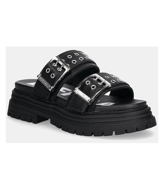 Παντόφλες Buffalo Lennox Loop χρώμα: μαύρο, 1602270-BLK