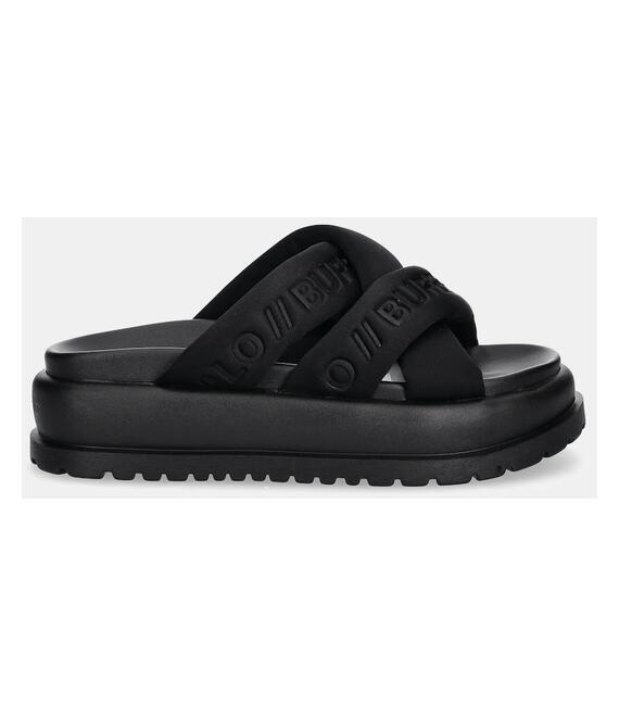 Παντόφλες Buffalo Palma Cross χρώμα: μαύρο, 1602277-BLK