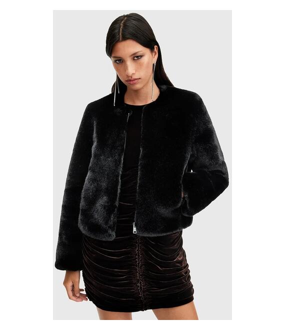 Μπουφάν AllSaints FLORENCE χρώμα: μαύρο, W060OB