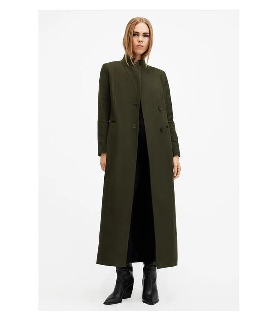 Μάλλινο παλτό AllSaints SONNIE χρώμα: πράσινο, W082OB