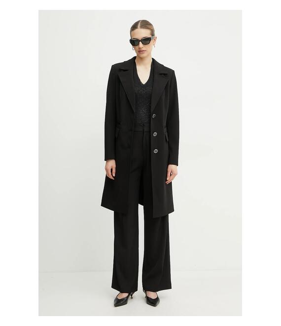 Παλτό Guess GIADA χρώμα: μαύρο, W5RL08 WGVF2