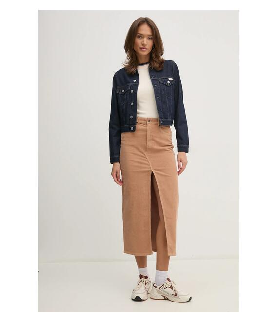 Τζιν μπουφάν Calvin Klein Jeans χρώμα: ναυτικό μπλε, J20J225066