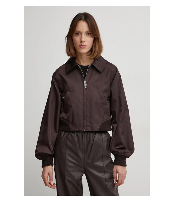 Μπουφάν Victoria Beckham χρώμα: καφέ, 1125WJK006259A