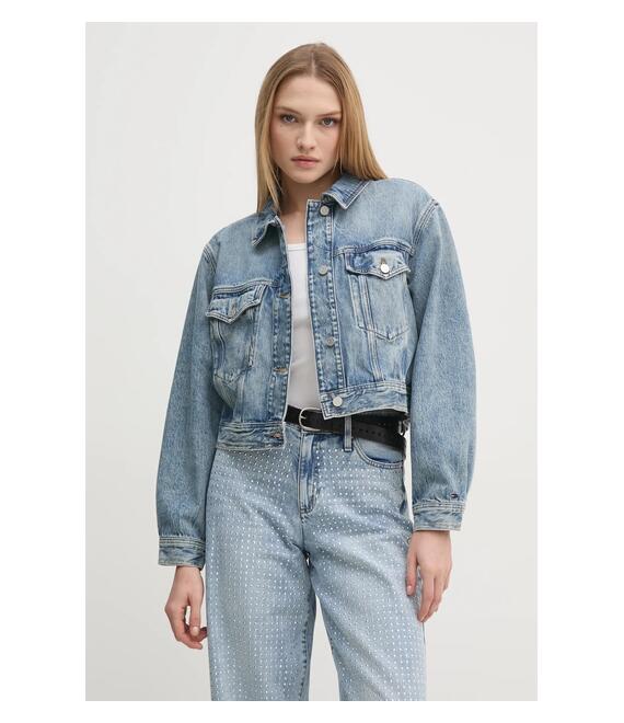 Τζιν μπουφάν Tommy Hilfiger χρώμα: μπλε, WW0WW43731