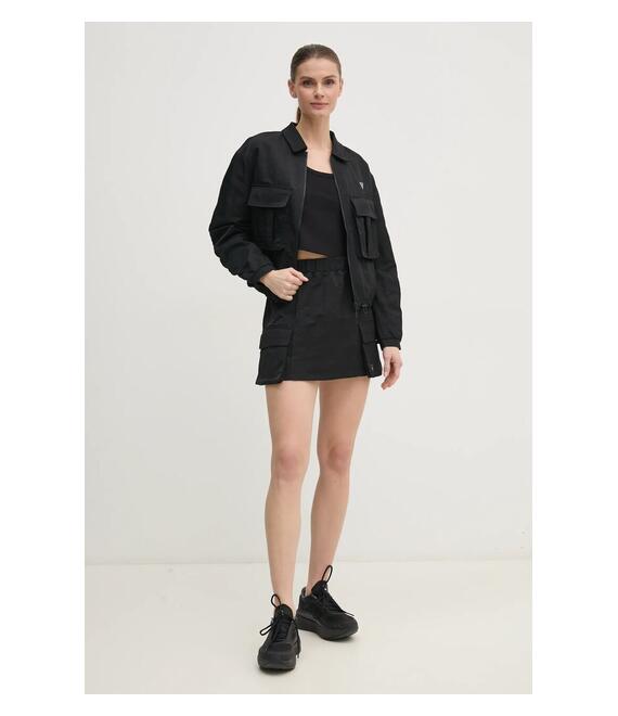 Μπουφάν Guess SYLVIE χρώμα: μαύρο, V5RL03 WGYB0