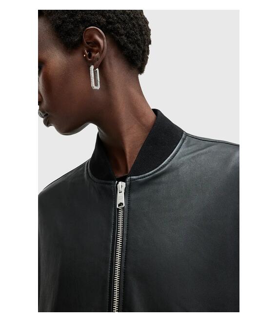 Δερμάτινο μπουφάν bomber AllSaints YARA χρώμα: μαύρο, W074LB