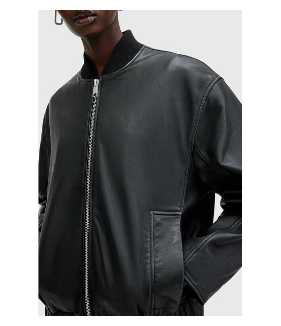 Δερμάτινο μπουφάν bomber AllSaints YARA χρώμα: μαύρο, W074LB