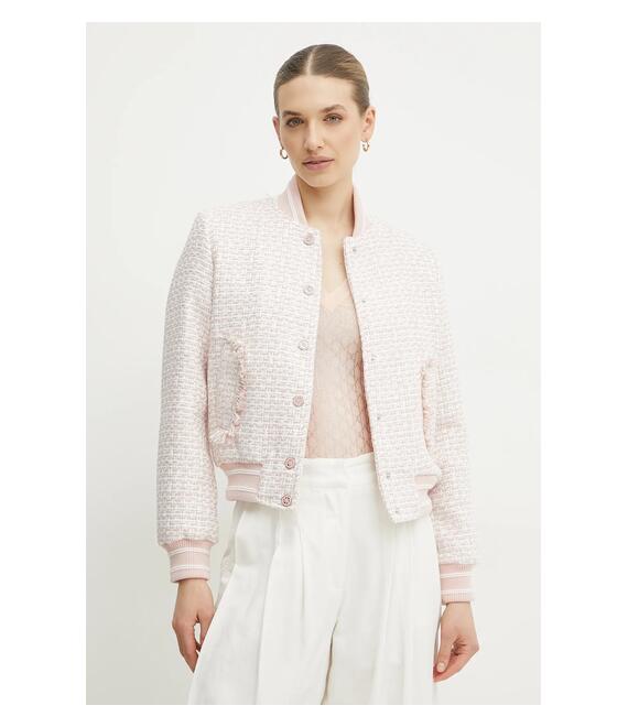 Μπουφάν bomber Guess NEW GLORIA χρώμα: ροζ, W5RL10 WGVH2