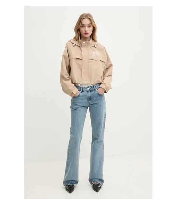 Μπουφάν Moschino Jeans χρώμα: μπεζ, 0605 3220