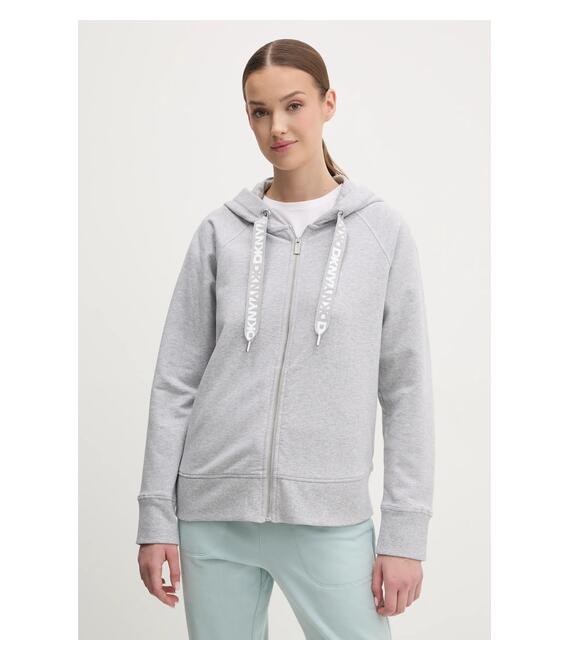 Μπλούζα Dkny χρώμα: γκρι, με κουκούλα, DP5J9510