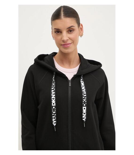 Μπλούζα Dkny χρώμα: μαύρο, με κουκούλα, DP5J9510