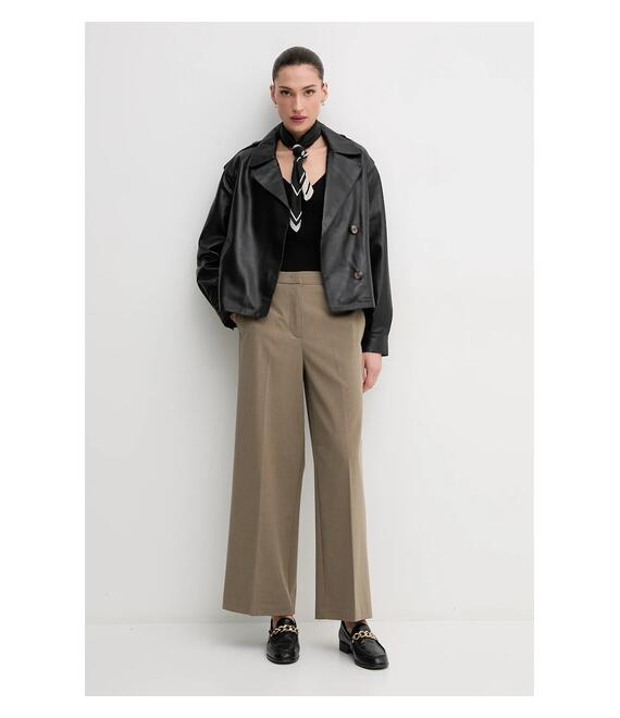 Δερμάτινο μπουφάν Pepe Jeans GRETA χρώμα: μαύρο, PL402527