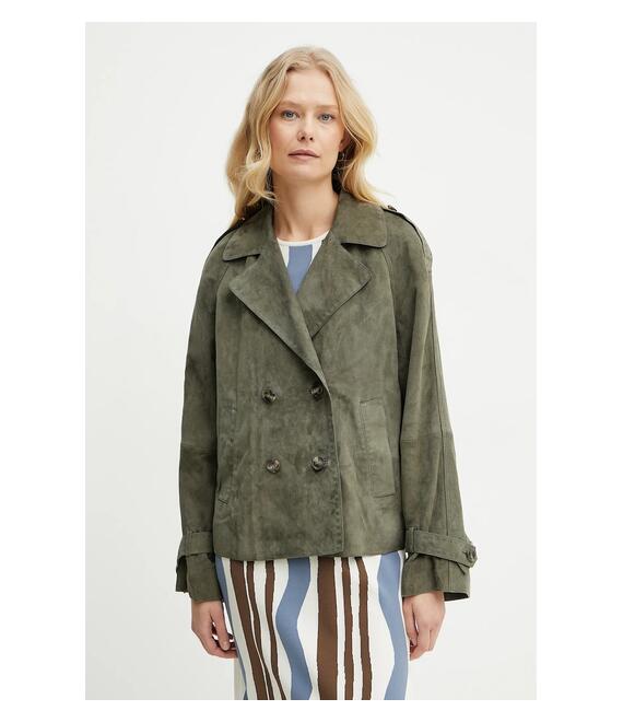 Δερμάτινο μπουφάν Weekend Max Mara χρώμα: πράσινο, 2515441051600
