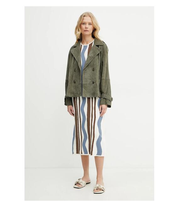 Δερμάτινο μπουφάν Weekend Max Mara χρώμα: πράσινο, 2515441051600
