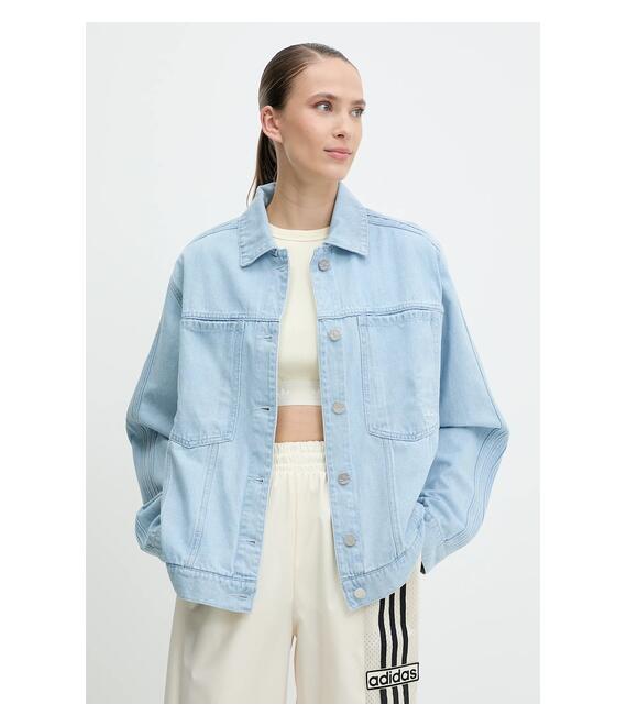 Τζιν μπουφάν adidas Originals Essential χρώμα: μπλε, JD4753