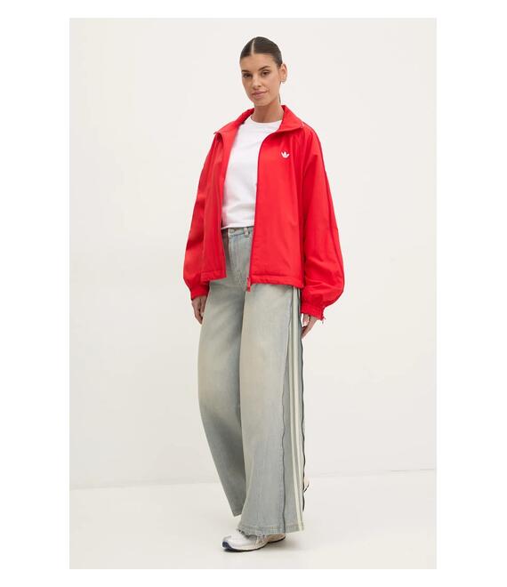 Μπουφάν adidas Originals WOVEN TT ZIP χρώμα: κόκκινο, JX9203