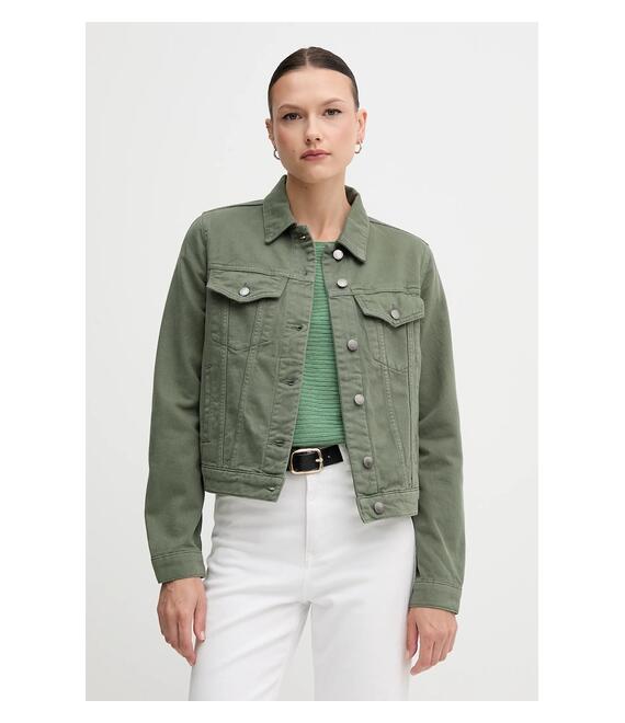 Βαμβακερό τζιν μπουφάν United Colors of Benetton χρώμα: πράσινο, 2RZVDN00N