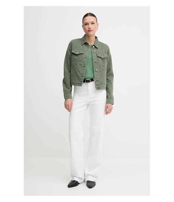 Βαμβακερό τζιν μπουφάν United Colors of Benetton χρώμα: πράσινο, 2RZVDN00N