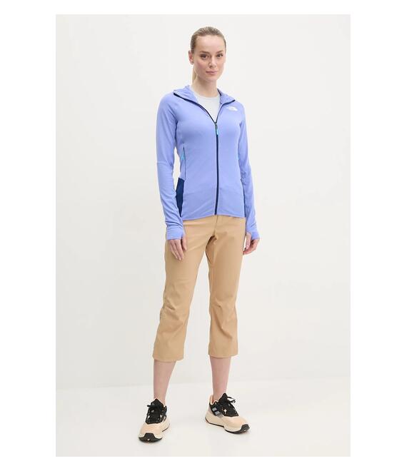 Αθλητική μπλούζα The North Face Bolt Polartec χρώμα: μοβ, με κουκούλα, NF0A8BSZ9W91
