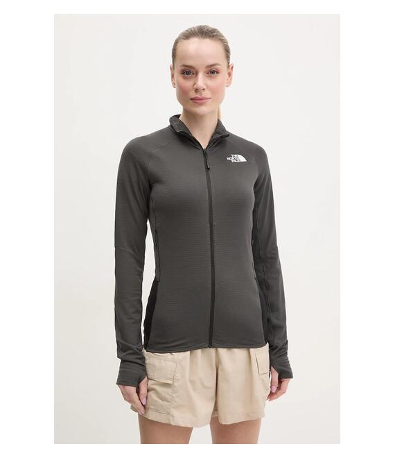 Αθλητική μπλούζα The North Face Bolt Polartec γυναικεία, χρώμα: γκρι, NF0A8BT0MN81