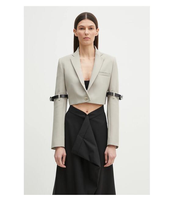 Σακάκι Coperni Hybrid Cropped Tailored χρώμα: μπεζ, COPV74F3004