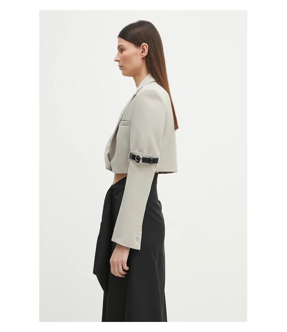 Σακάκι Coperni Hybrid Cropped Tailored χρώμα: μπεζ, COPV74F3004