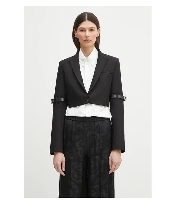 Σακάκι Coperni Hybrid Cropped Tailored χρώμα: μαύρο, COPV74F3004