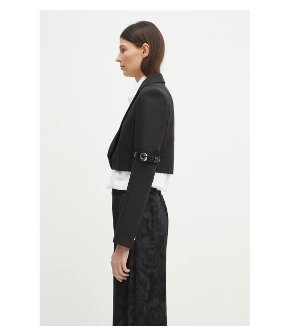 Σακάκι Coperni Hybrid Cropped Tailored χρώμα: μαύρο, COPV74F3004