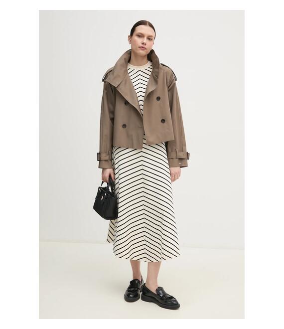 Βαμβακερό μπουφάν Tommy Hilfiger χρώμα: καφέ, WW0WW43933