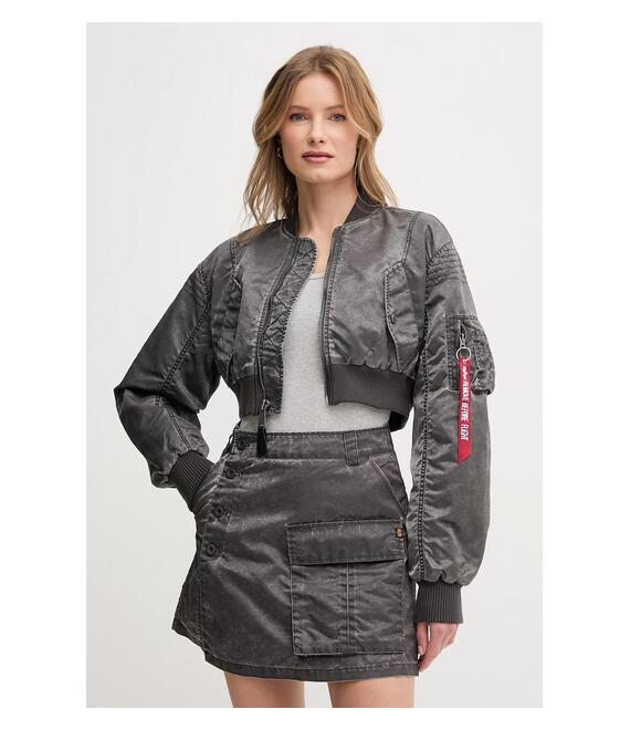 Μπουφάν bomber Alpha Industries MA-1 Vintage Cropped Wmn χρώμα: γκρι, 156002