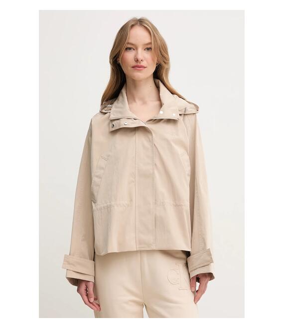 Μπουφάν Calvin Klein Jeans χρώμα: μπεζ, LV047AB502